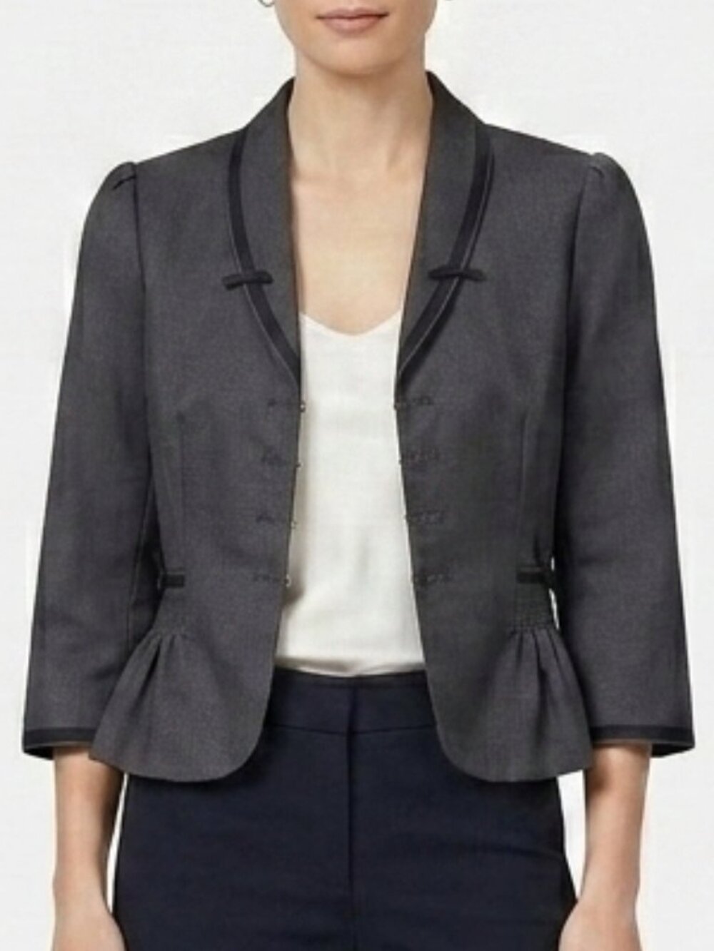Rebecca Taylor Cropped Sleeve Silk Blend Blazer- Sz. 0